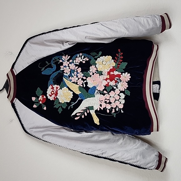 Free People Boho Embroidered Bird Bomber Jacket - Picture 4 of 6